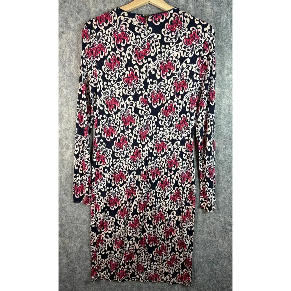 NWOT Tory Burch Flavia Long Sleeve Floral Midi 100% Silk Dress - Medium